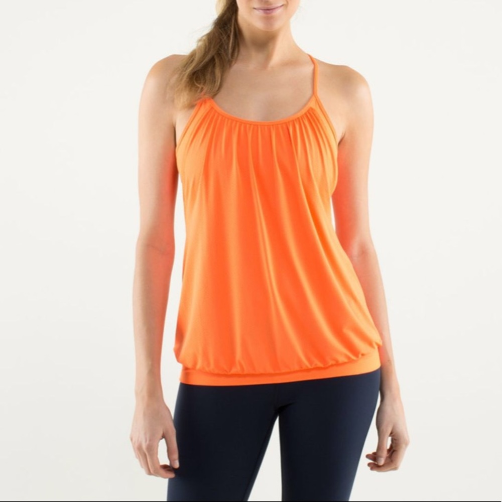 lululemon no limit tank size 6 bright orange
